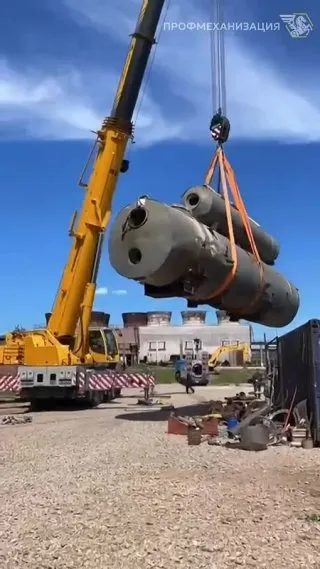 Подъём оборудования в Уфе — кадр из видео